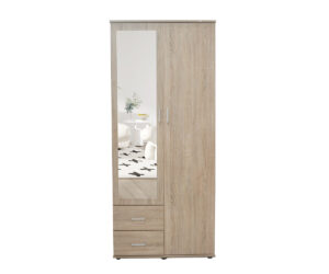 Alternative view of Armoire 'Marc' 2 portes avec miroir Sonoma