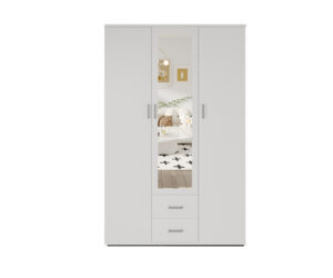 Alternative view of Armoire 'Marc' 3 portes avec miroir Blanc
