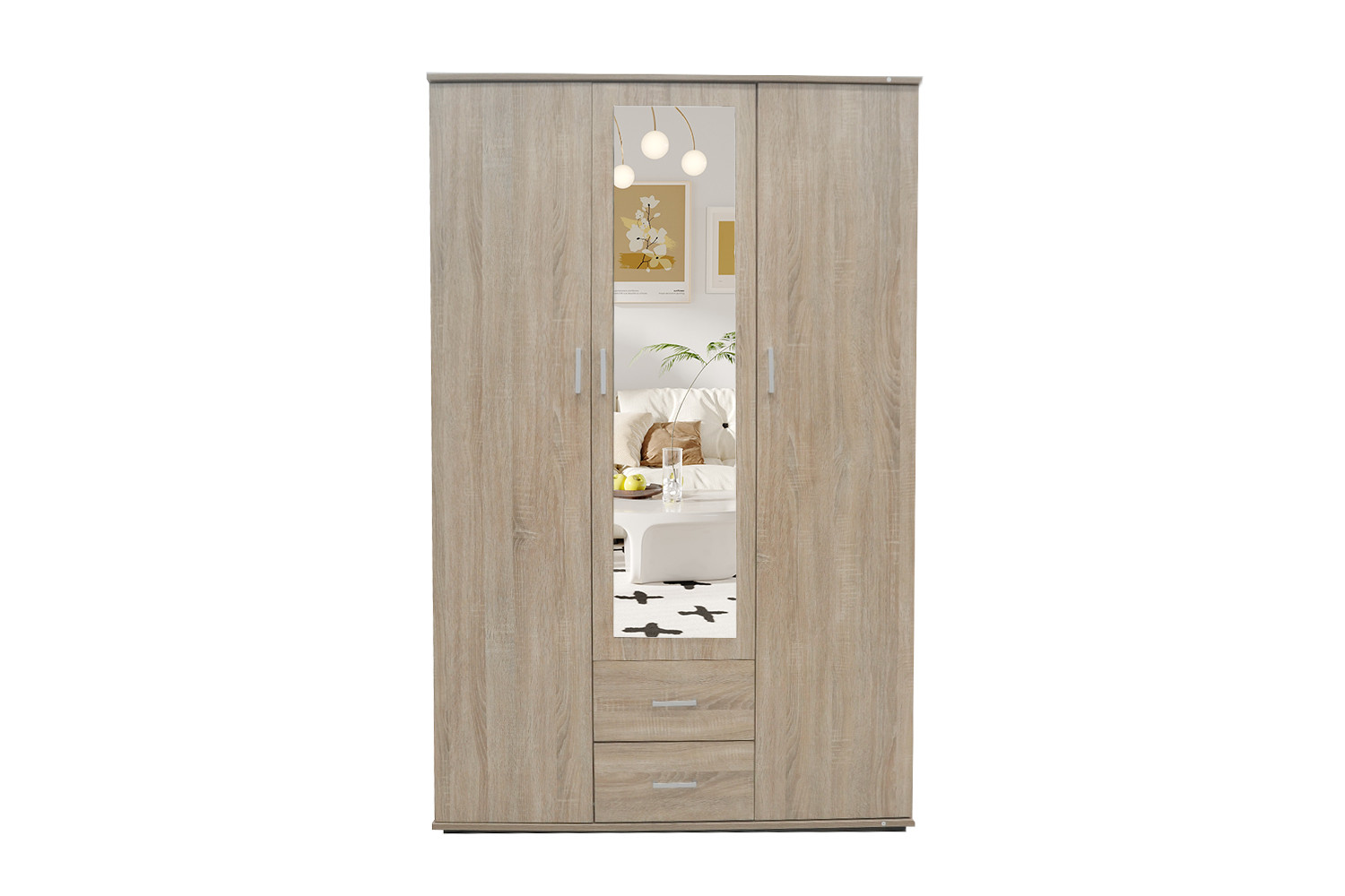 Armoire 'Marc' 3 portes avec miroir Sonoma – Image 2