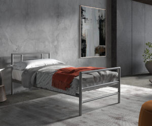 Lit 'Sandro' 90x200 avec sommier Gris