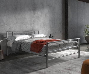 Lit 'Sandro' 140x200 avec sommier Gris