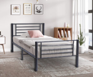 Lit 'Sammy' 90x200 Métal Gris foncé