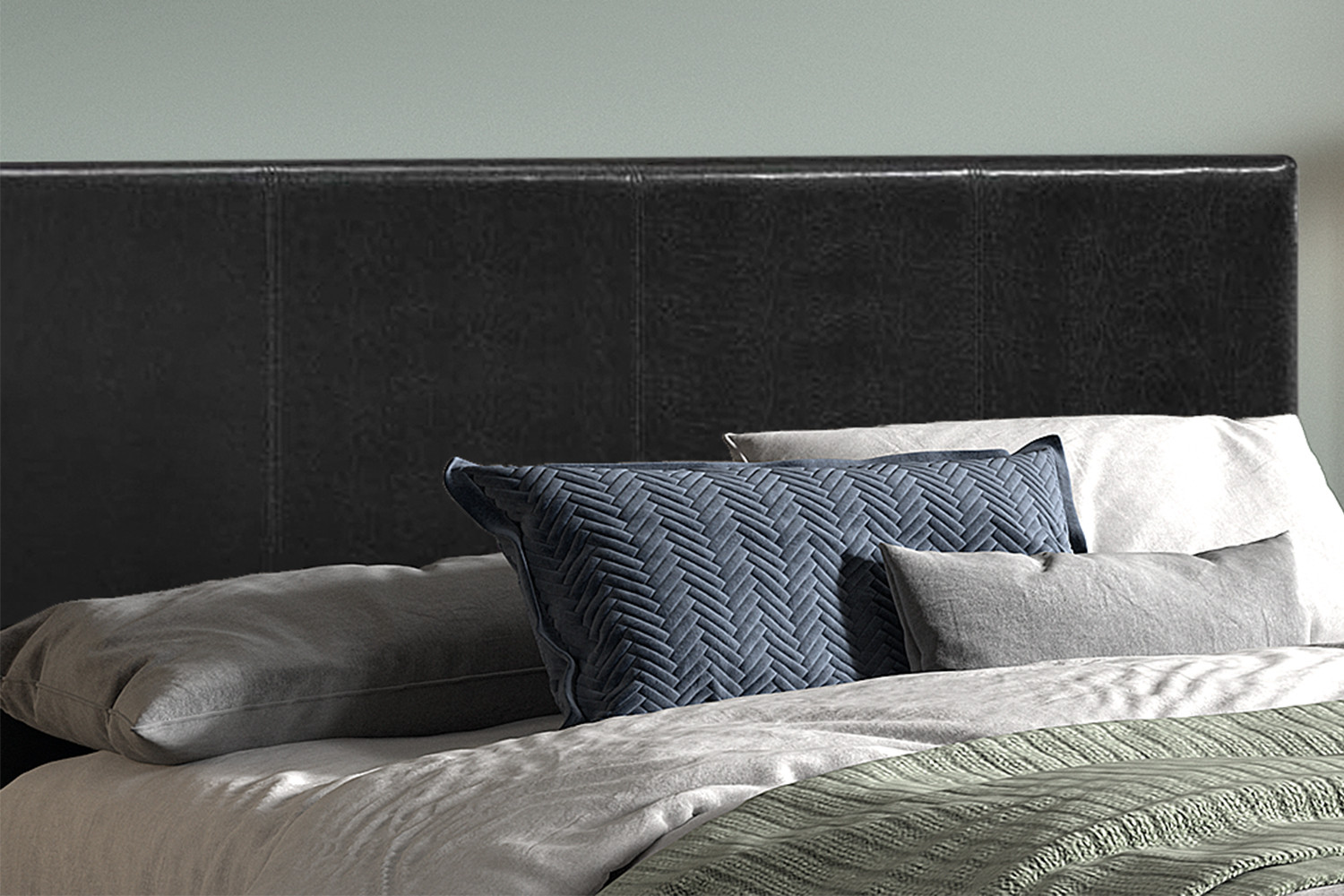 Lit 'Roma' 140x200 avec sommier PU Noir – Image 5