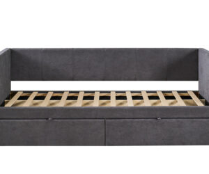 Alternative view of Lit 'Parma' 90x200 avec sommier Tissues Gris