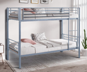 Lit superposé 'Sammy' 90x200 Divisible Métal Gris clair