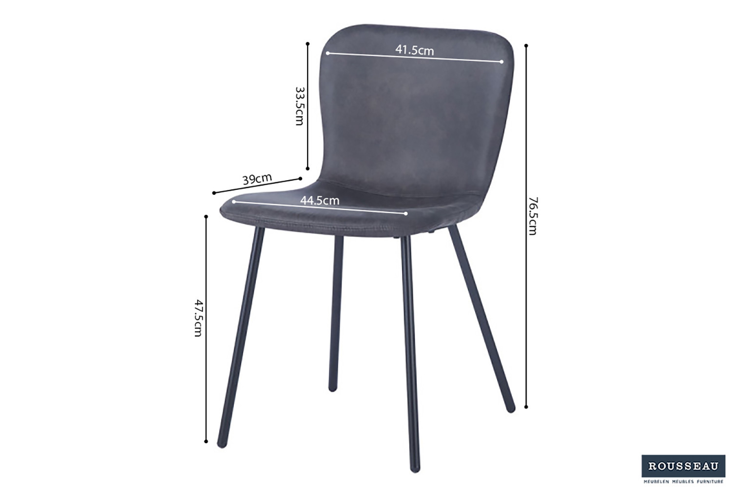 Chaise 'Susan' PU Gris foncé – Image 8