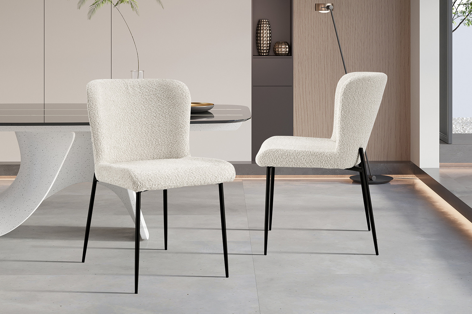 Chaise 'Lisa' Bouclé Ecru