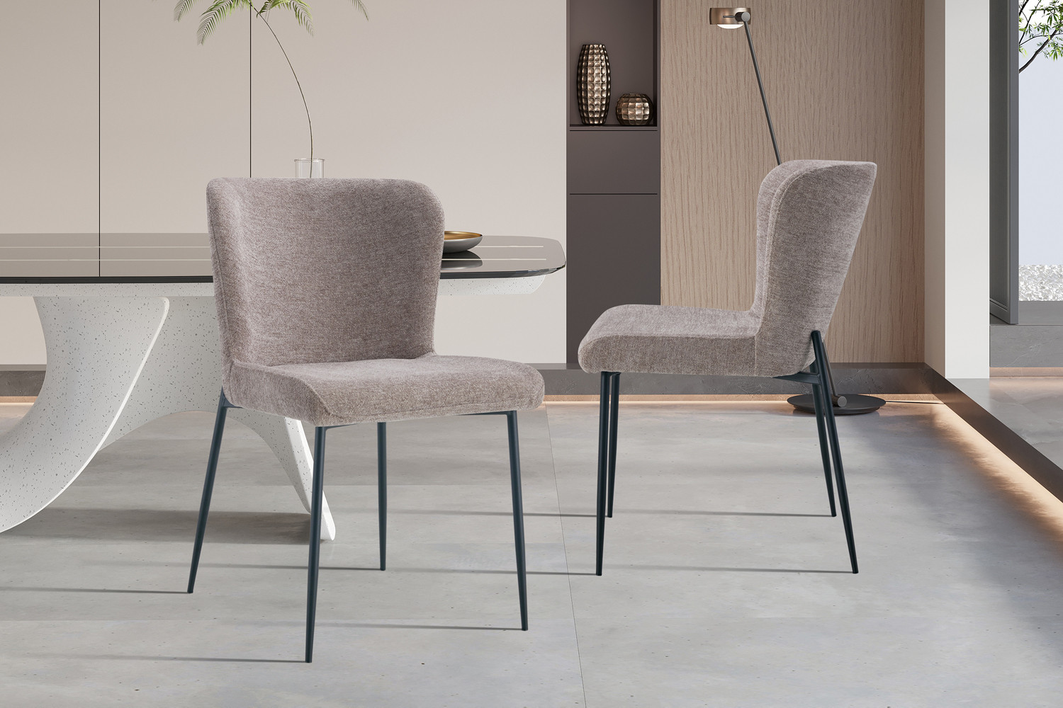 Chaise 'Lisa' Tissu Fabb Raven 30 Sand