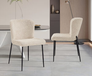 Chaise 'Lisa' Bouclé Beige