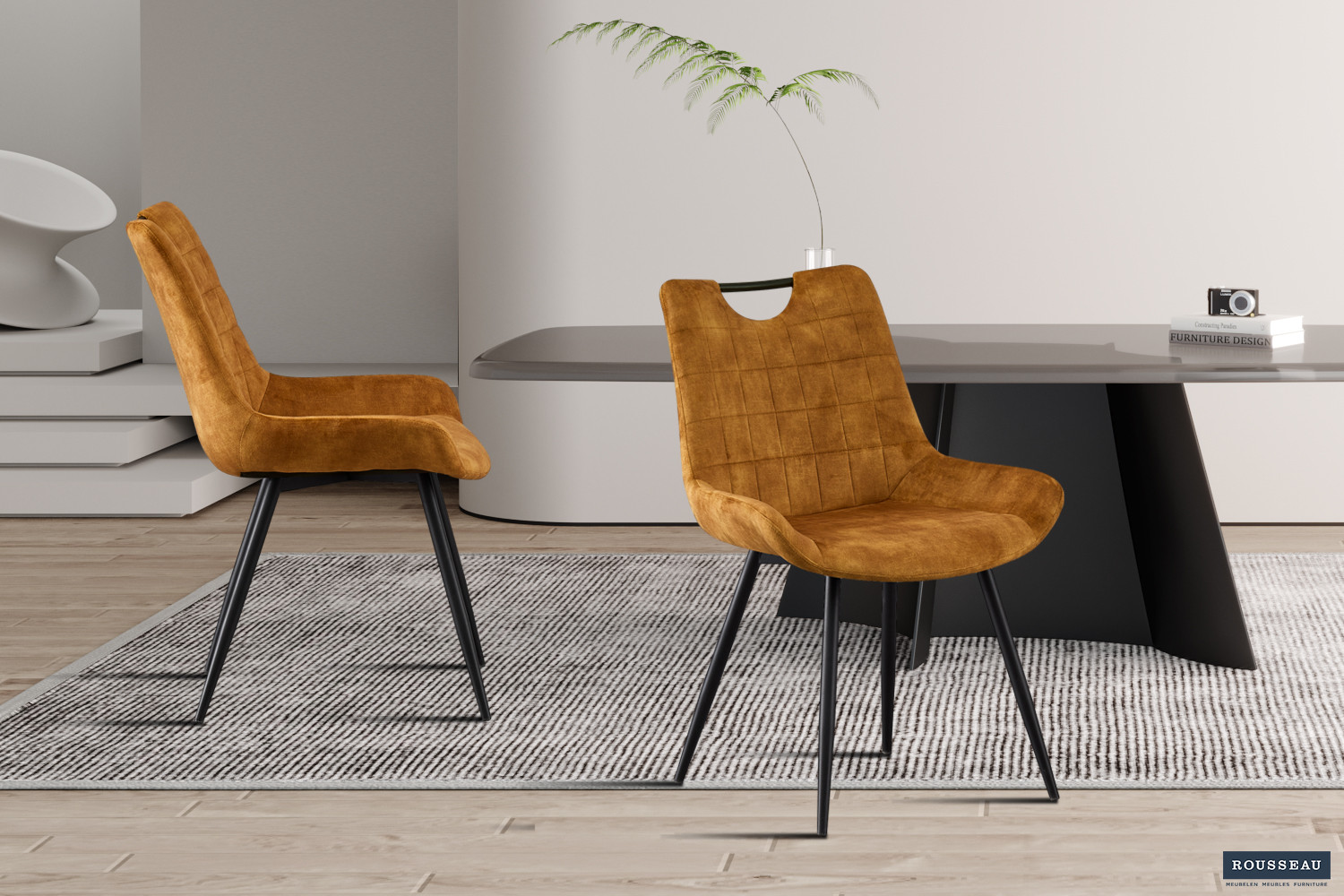 Chaise 'Nina' Velours Or