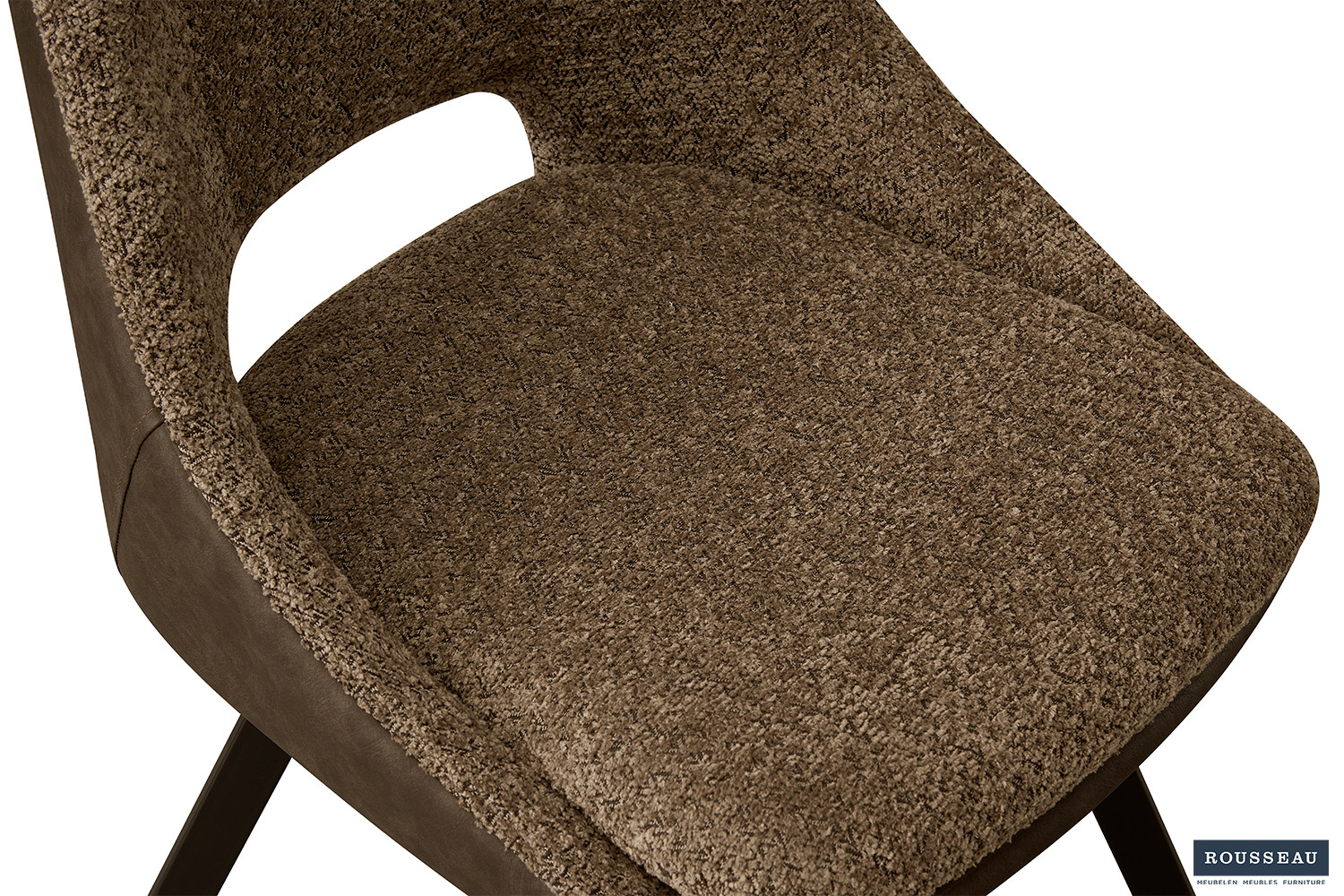 Chaise 'Filou' Bouclé Sable Dos PU Brun – Image 7