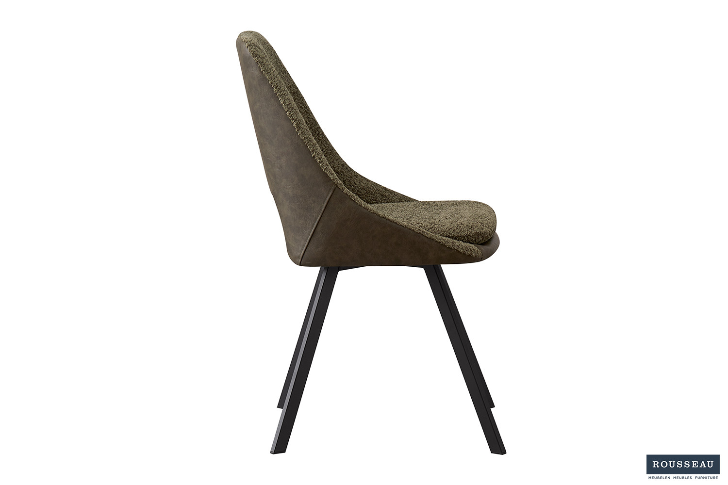 Chaise 'Filou' Bouclé Vert Dos PU Vert foncé – Image 5