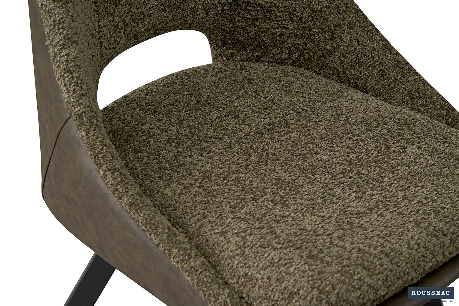 Chaise 'Filou' Bouclé Vert Dos PU Vert foncé – Image 7