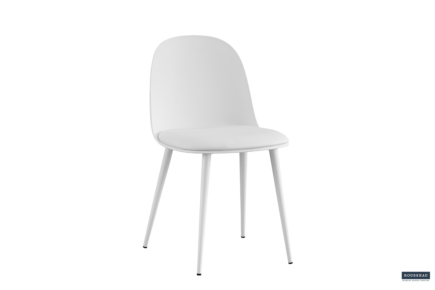 Chaise 'Jasmin' Assise PP Coussin PU Blanc – Image 4