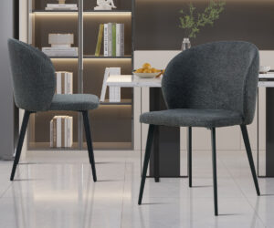 Chaise 'Toledo' Tissu Gris foncé