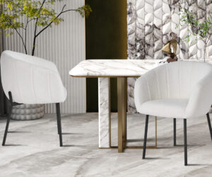 Chaise 'Sevilla' Bouclé Blanc