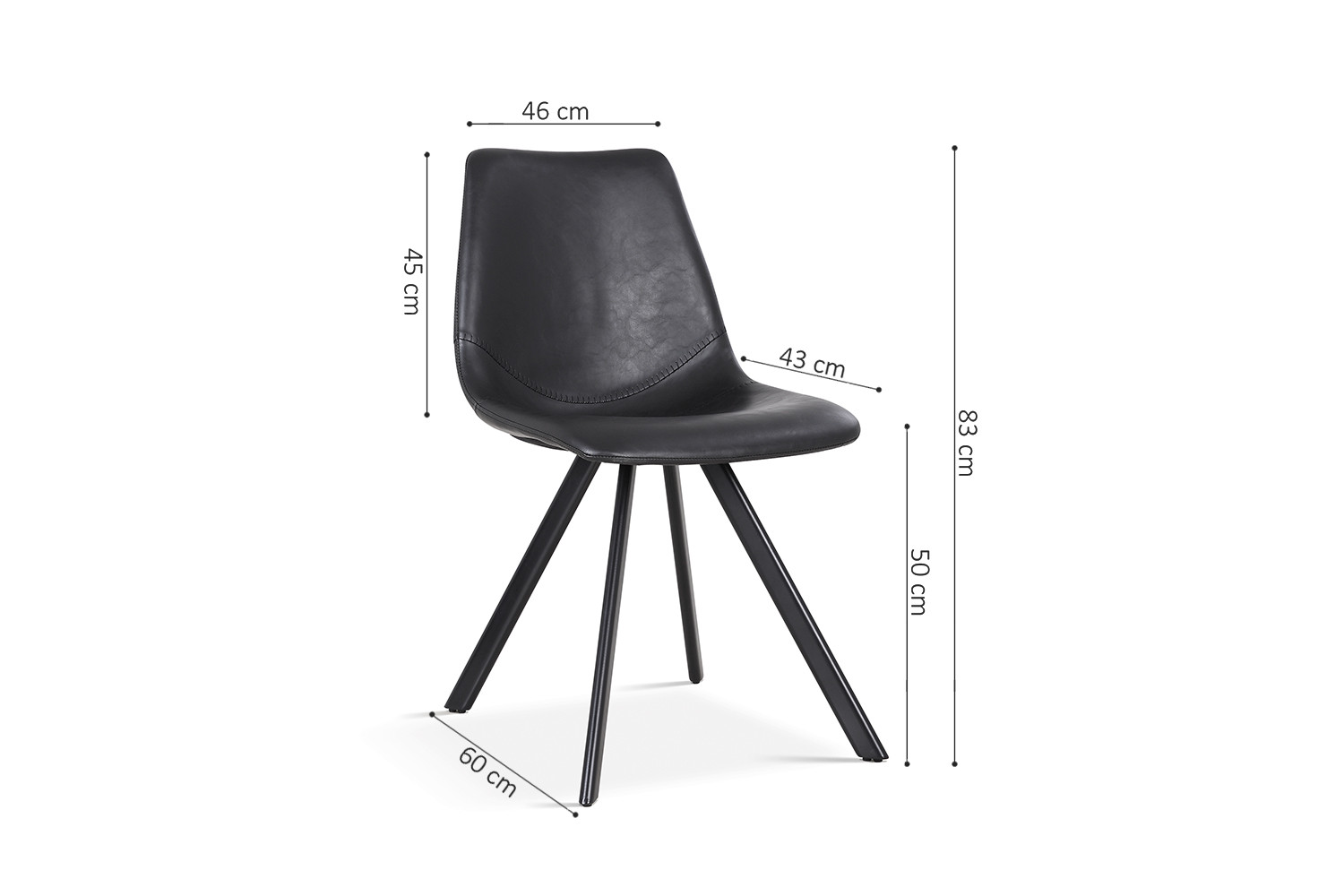 Chaise 'Emma' PU Noir – Image 7