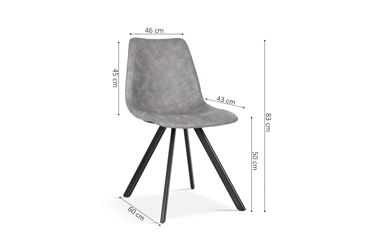 Chaise 'Emma' PU Gris foncé – Image 7
