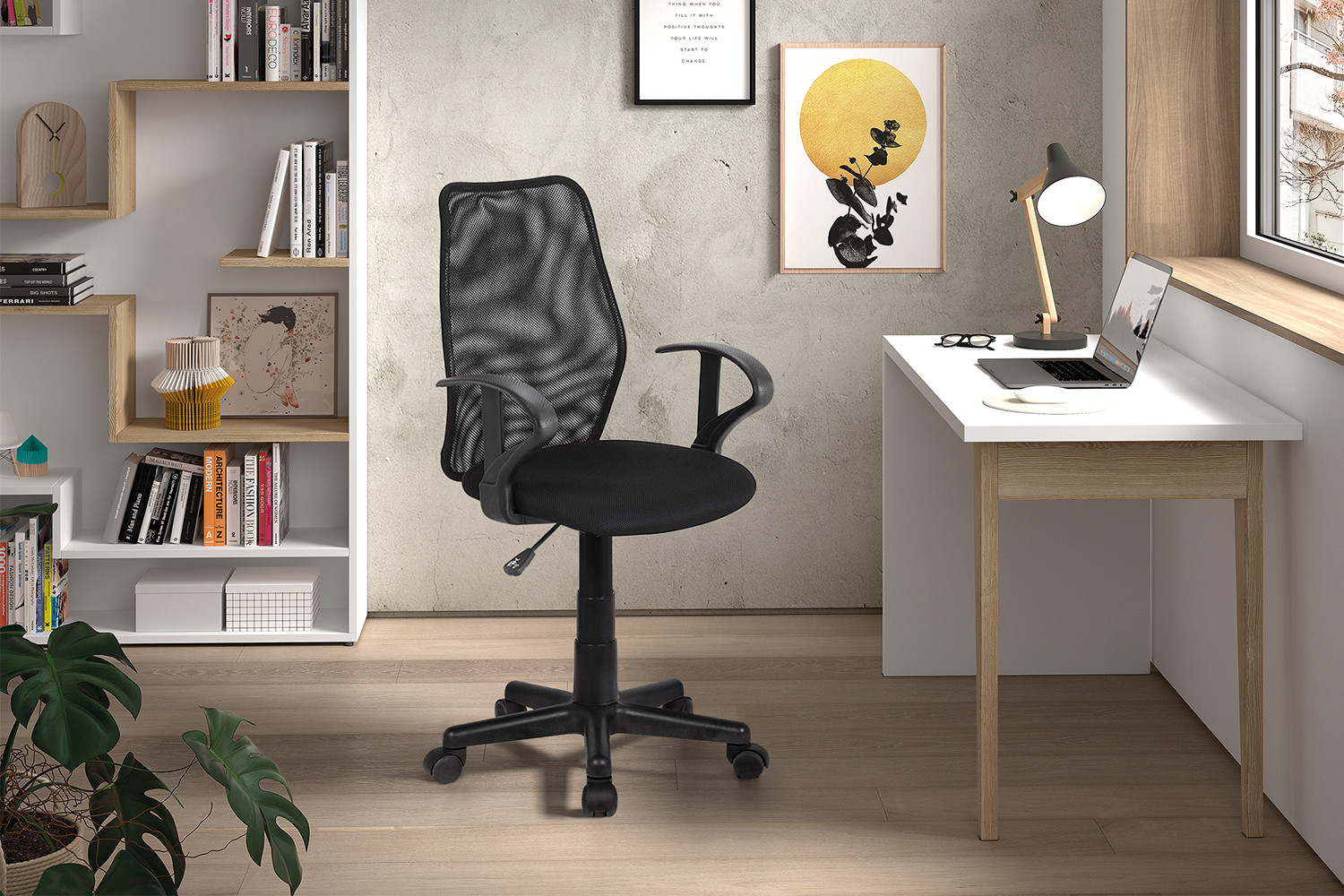 Chaise de bureau 'Job' Mesh Noir