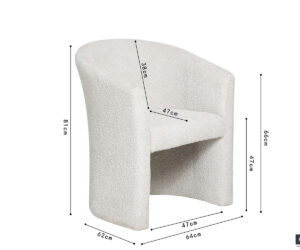 Fauteuil 'Charlie' Boucle Sable – Image 7