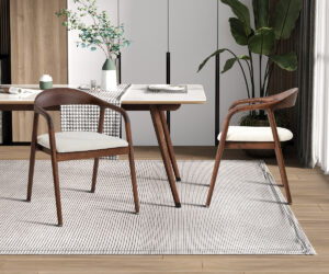 Chaise 'Claire' Frêne Noyer Tissu Ote Milan 103 Beige