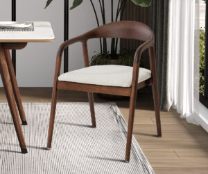 Alternative view of Chaise 'Claire' Frêne Noyer Tissu Ote Milan 103 Beige