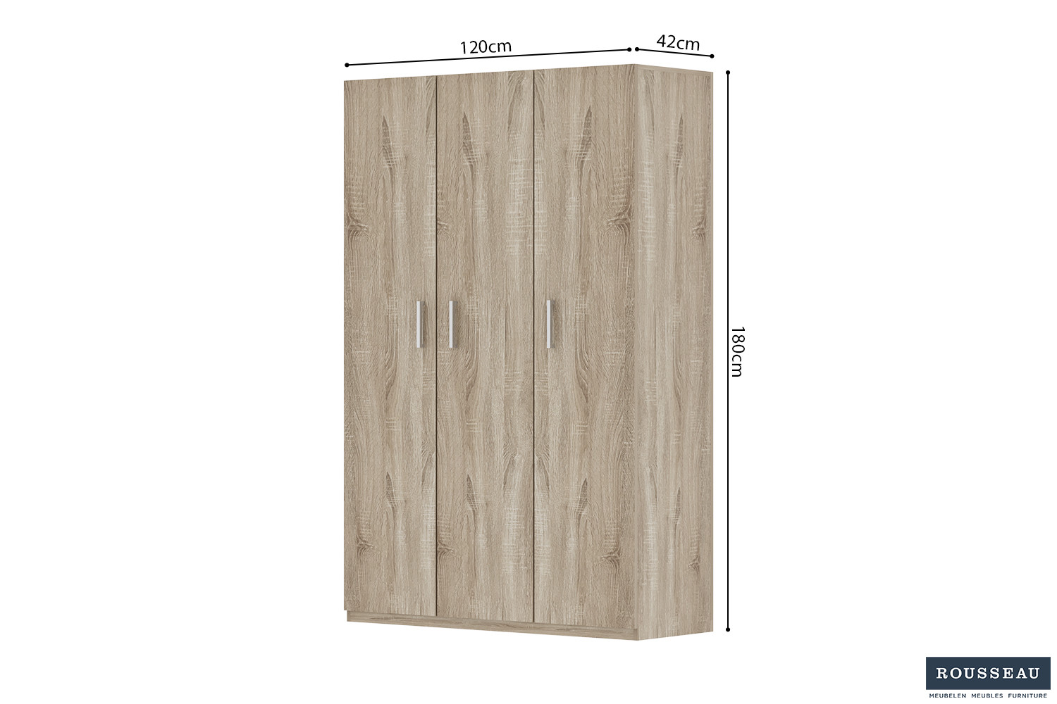 Armoire de rangement 'Mike' 120 cm 3 portes – Image 6