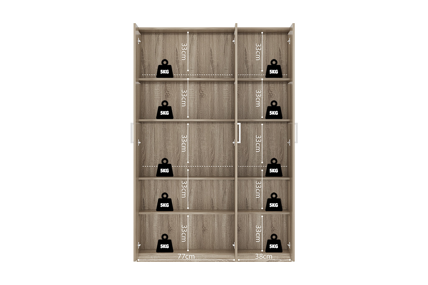 Armoire de rangement 'Mike' 120 cm 3 portes – Image 7