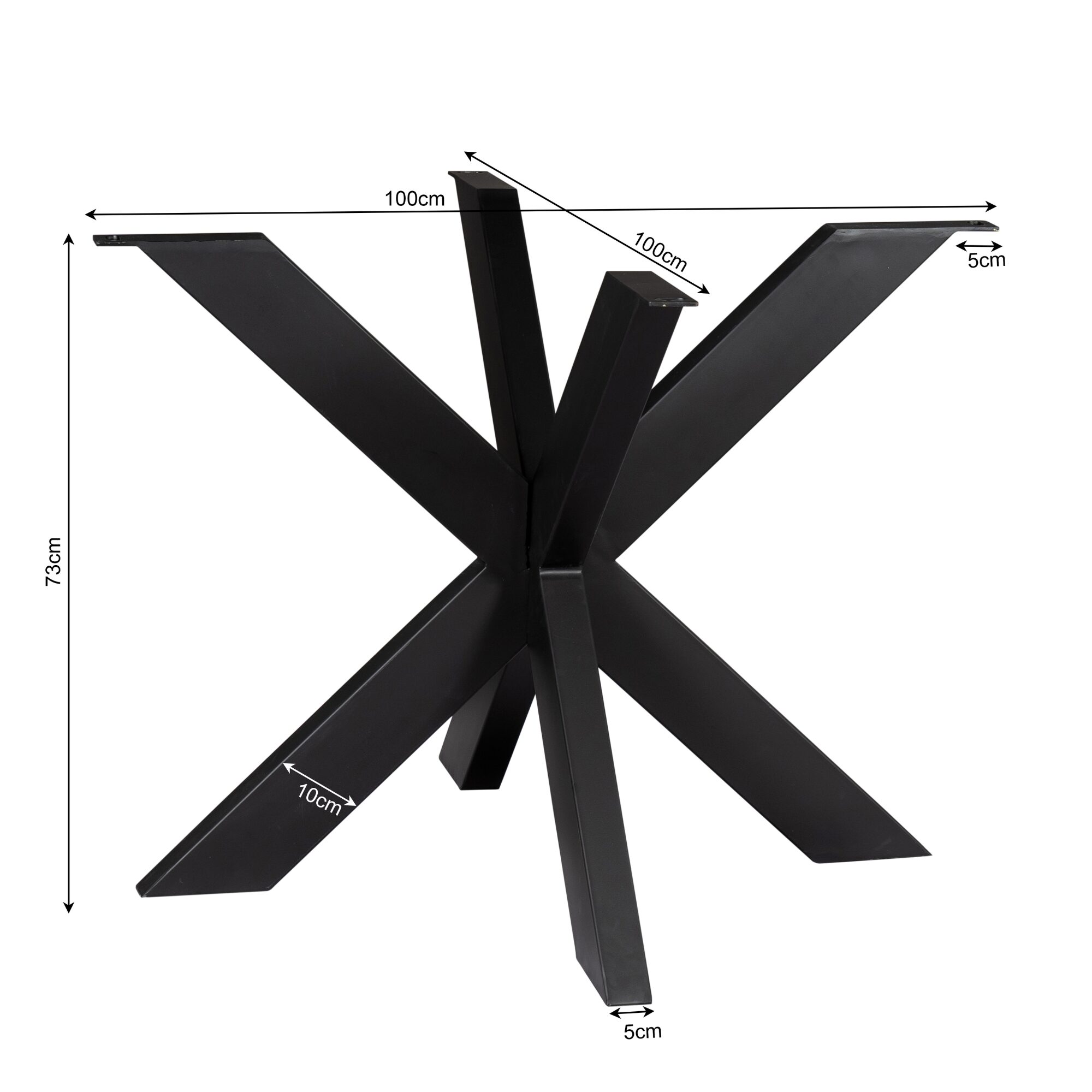 Pied de table rond Matrix en métal noir – Image 3