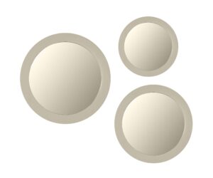 Alternative view of Miroir rond Dide en bois de manguier finition sable – 80 cm