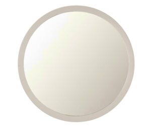 Miroir rond Dide en bois de manguier finition sable – 80 cm