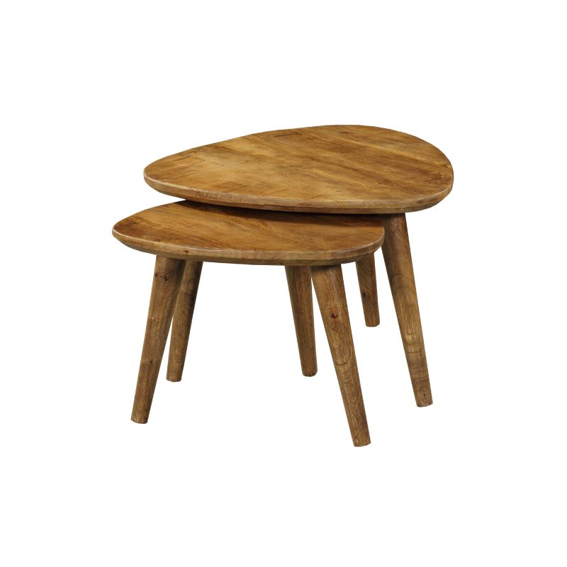 Set de tables basses Omaha en bois de manguier naturel – 60 cm – Image 5