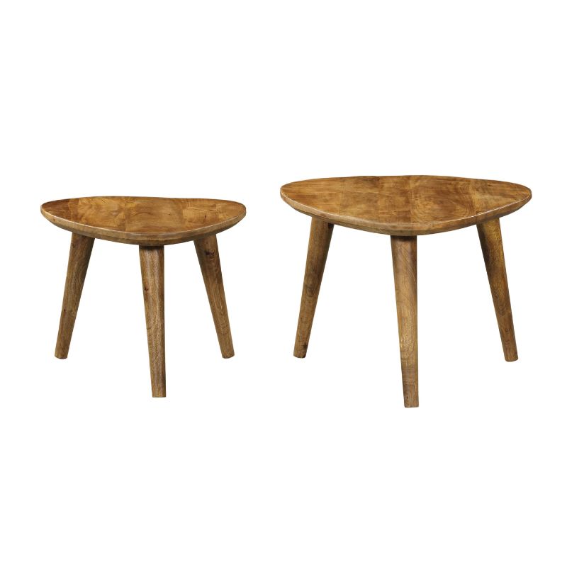 Set de tables basses Omaha en bois de manguier naturel – 60 cm – Image 4