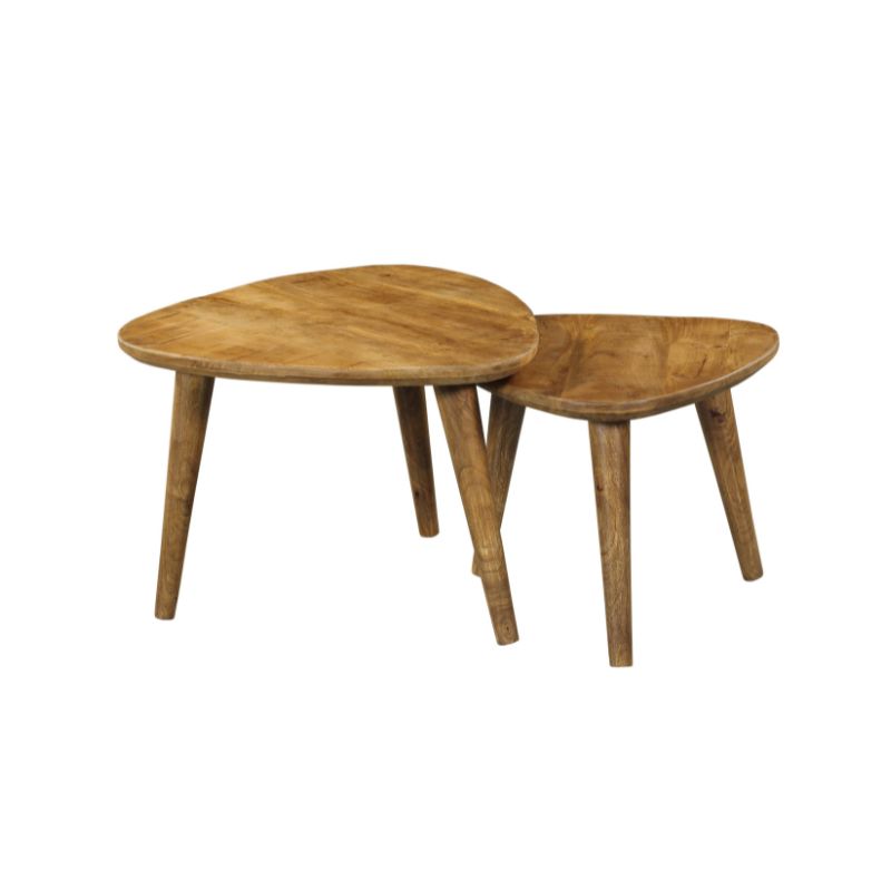 Set de tables basses Omaha en bois de manguier naturel – 60 cm – Image 6