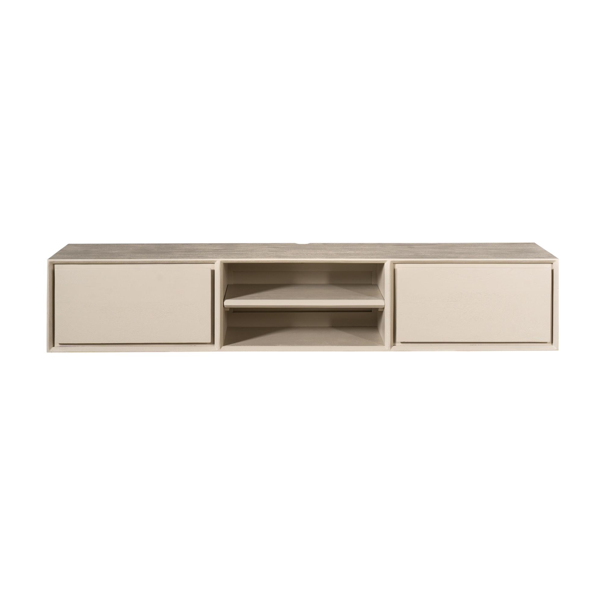 Meuble TV suspendu Ambiance en bois de manguier finition sable – 160 cm – Image 6
