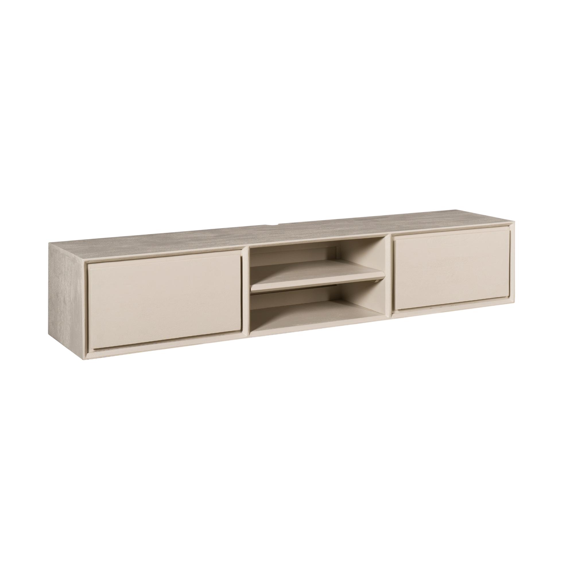 Meuble TV suspendu Ambiance en bois de manguier finition sable – 160 cm – Image 7