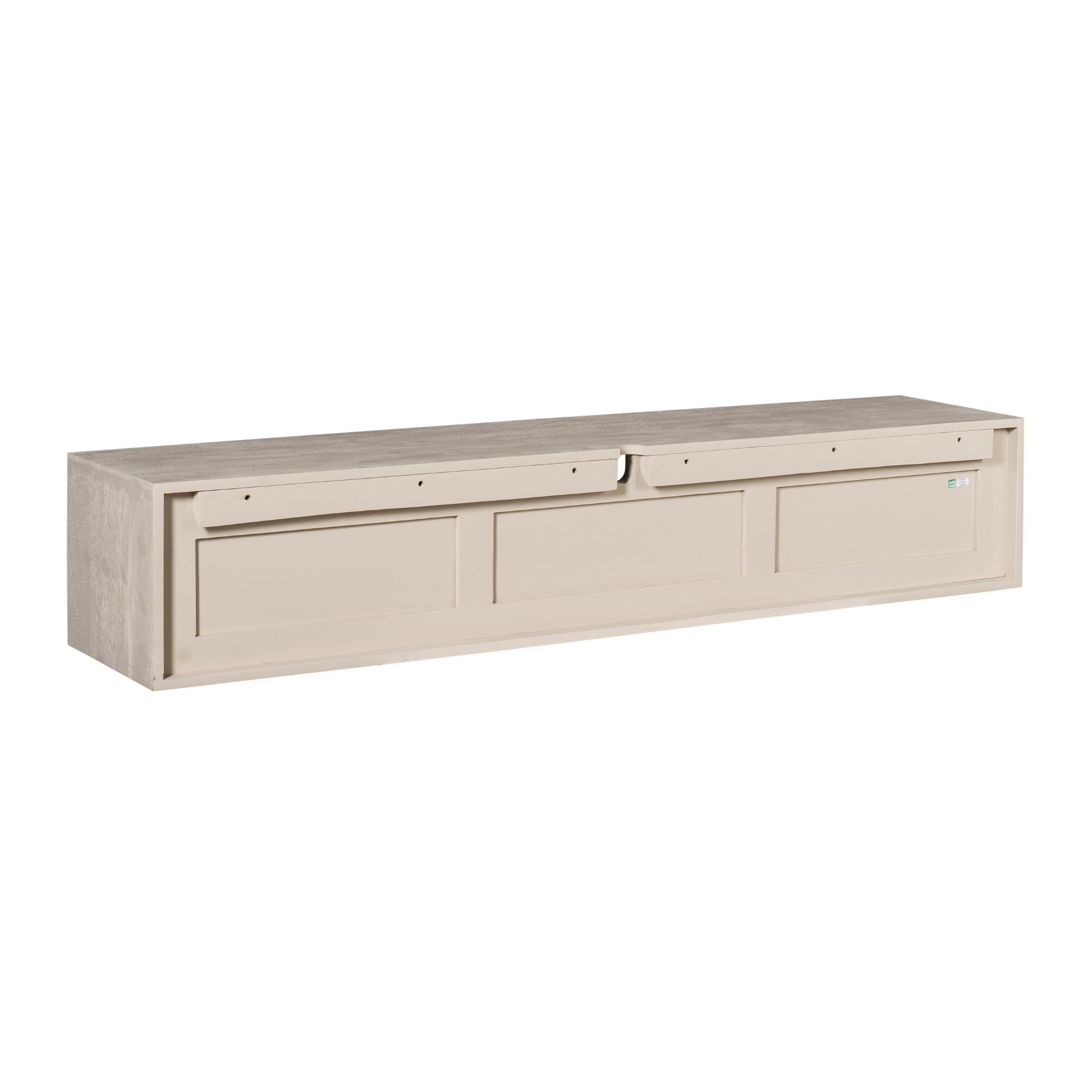 Meuble TV suspendu Ambiance en bois de manguier finition sable – 160 cm – Image 9