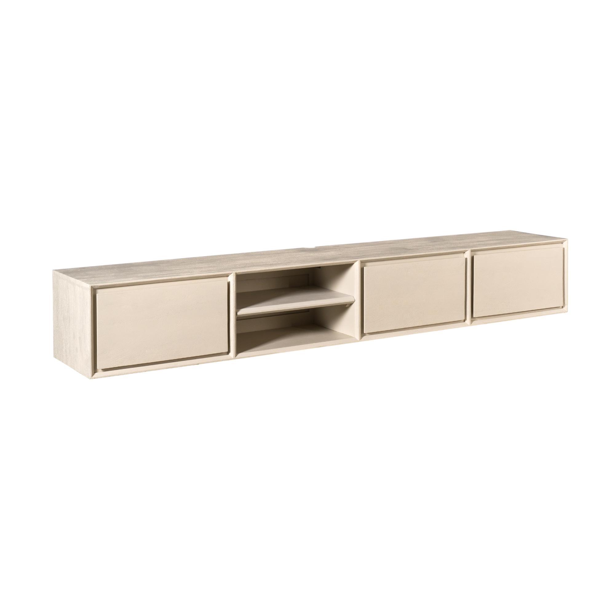 Meuble TV suspendu Ambiance en bois de manguier finition sable – 200 cm – Image 10