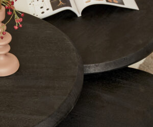 Alternative view of Set de tables basses Ohio en bois de manguier noir – 70 cm