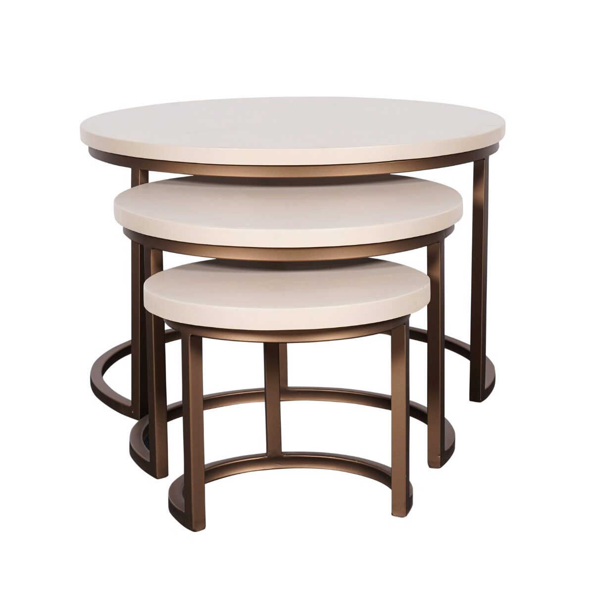 Set de tables basses Madison en bois de manguier finition sable – 70 cm – Image 6