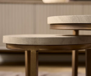 Alternative view of Set de tables basses Madison en bois de manguier finition sable – 70 cm