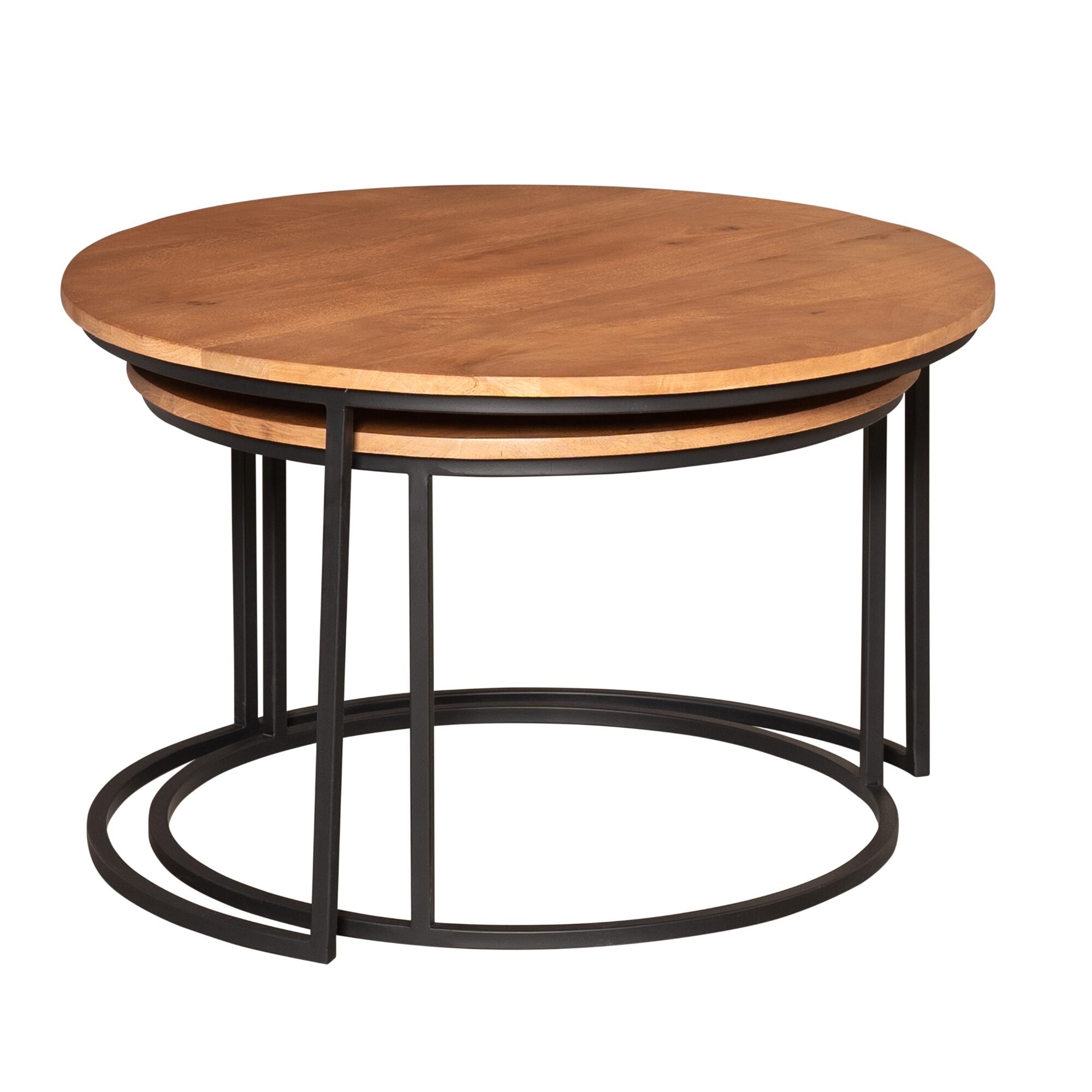 Set de tables basses Madison en bois de manguier naturel – 70 cm – Image 6