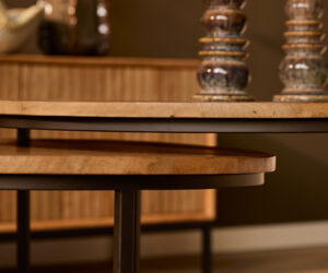 Alternative view of Set de tables basses Madison en bois de manguier naturel – 70 cm
