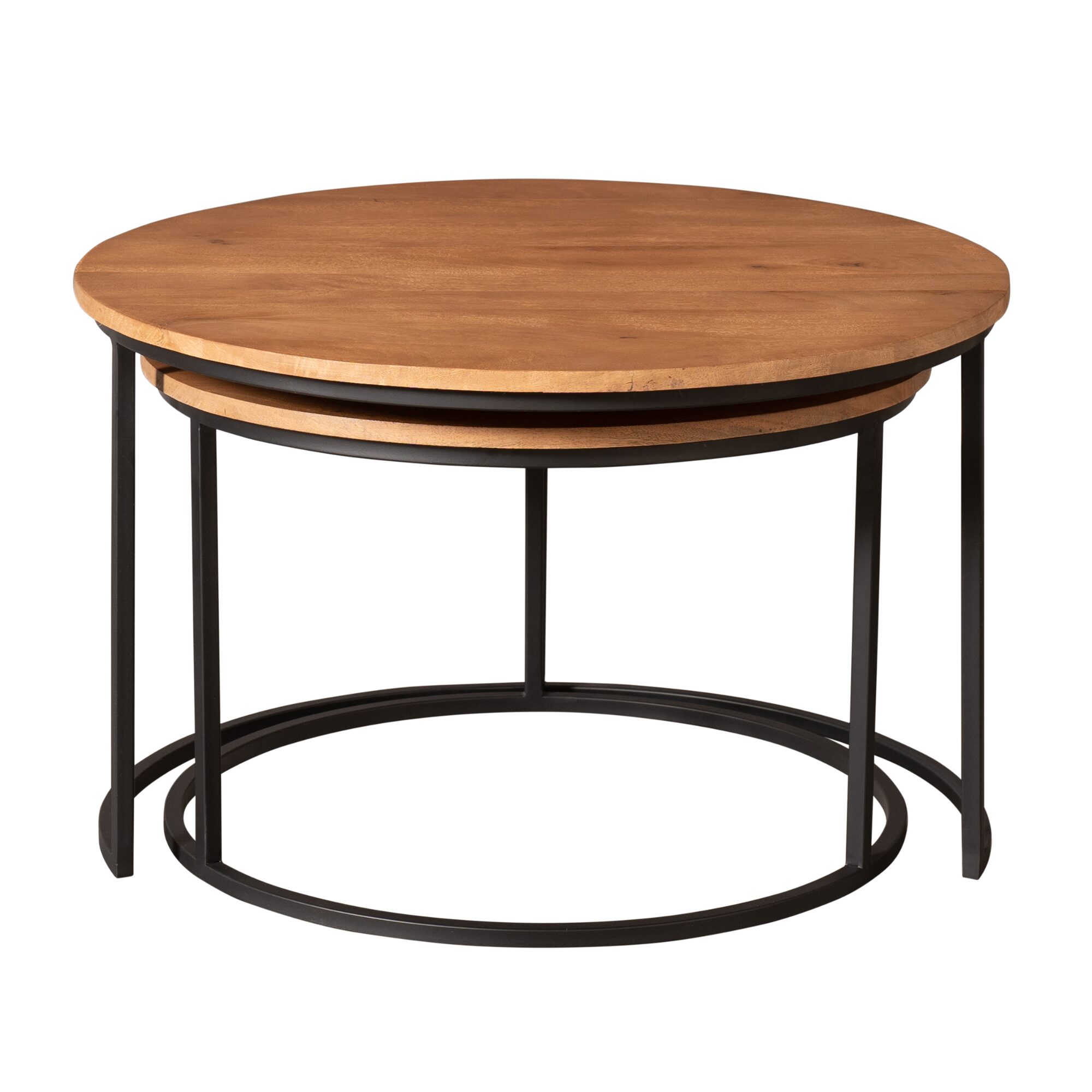 Set de tables basses Madison en bois de manguier naturel – 70 cm – Image 7
