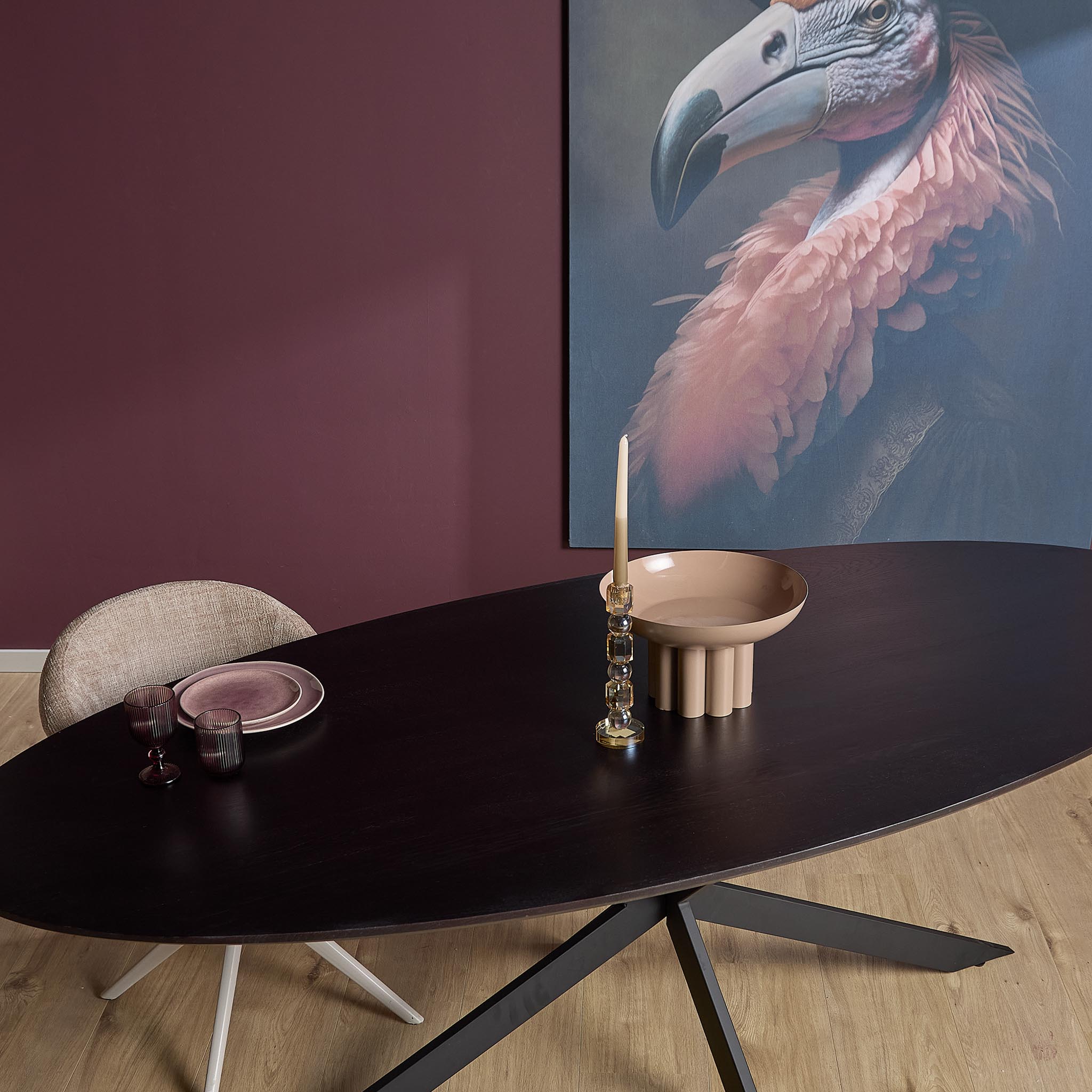 Table à manger ovale Ferris en chêne noir – 280 cm – Image 2