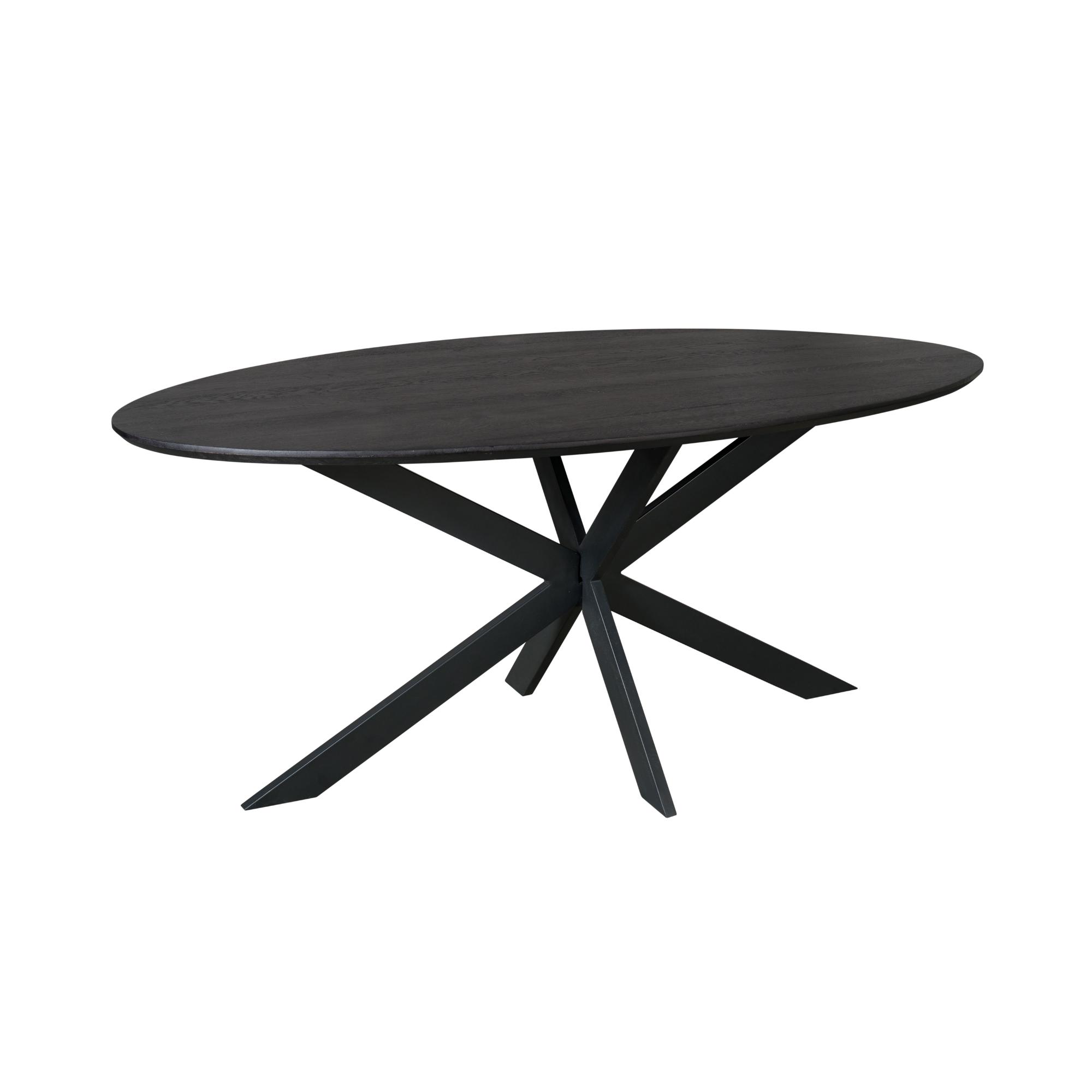 Table à manger ovale Ferris en chêne noir – 180 cm – Image 7