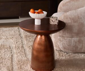 Alternative view of Table d’appoint Jarah en aluminium doré – 55 cm