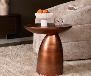 Table d’appoint Jarah en aluminium doré – 55 cm