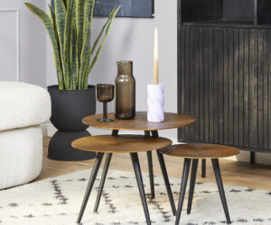 Table d’appoint Ryas en aluminium doré – 49 cm