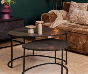 Set de tables basses Lana en aluminium noir – 65 cm